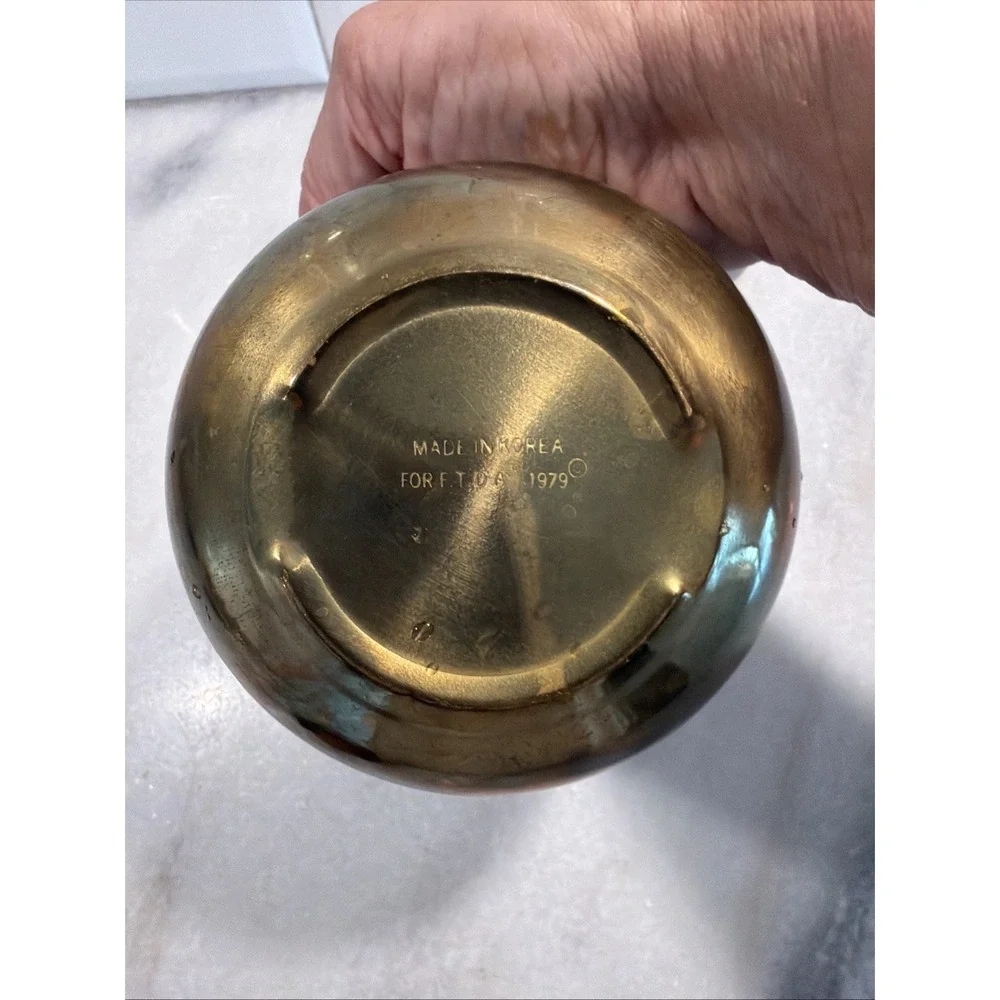 Vintage Brass Pot Made In Korea For FTD Floral 1979